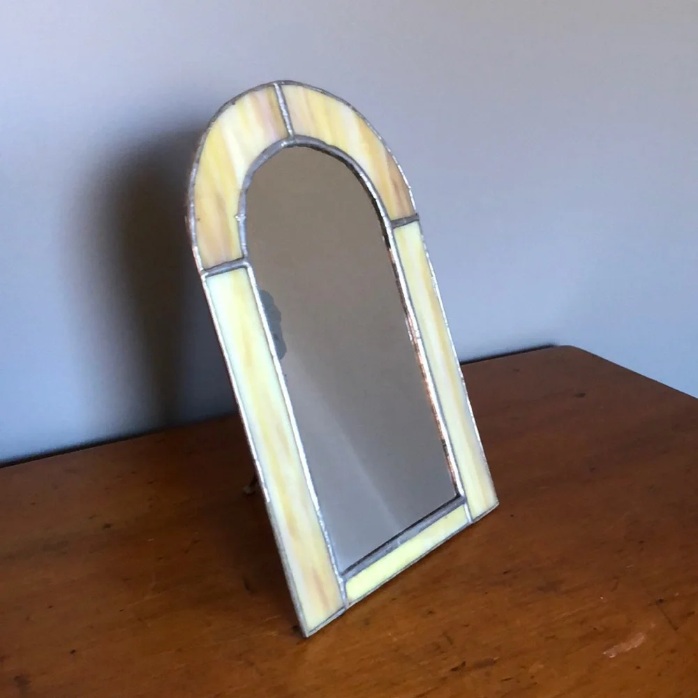 Vintage Stained Glass Vanity Mirror